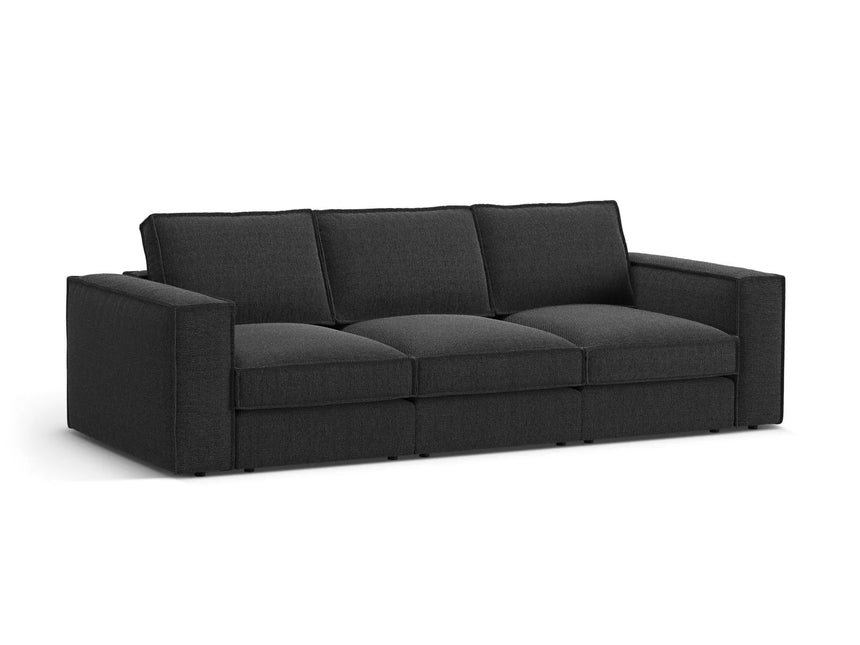 Pola 4-Sitzer Sofa aus Strukturierter Stoff in Schwarz (BABEL BLACK), 284x103 cm von Micadoni – Bild 3