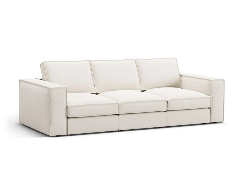 Pola 4-Sitzer Sofa aus Strukturierter Stoff in Weiß (BABEL WHITE), 284x103 cm von Micadoni – Bild 3
