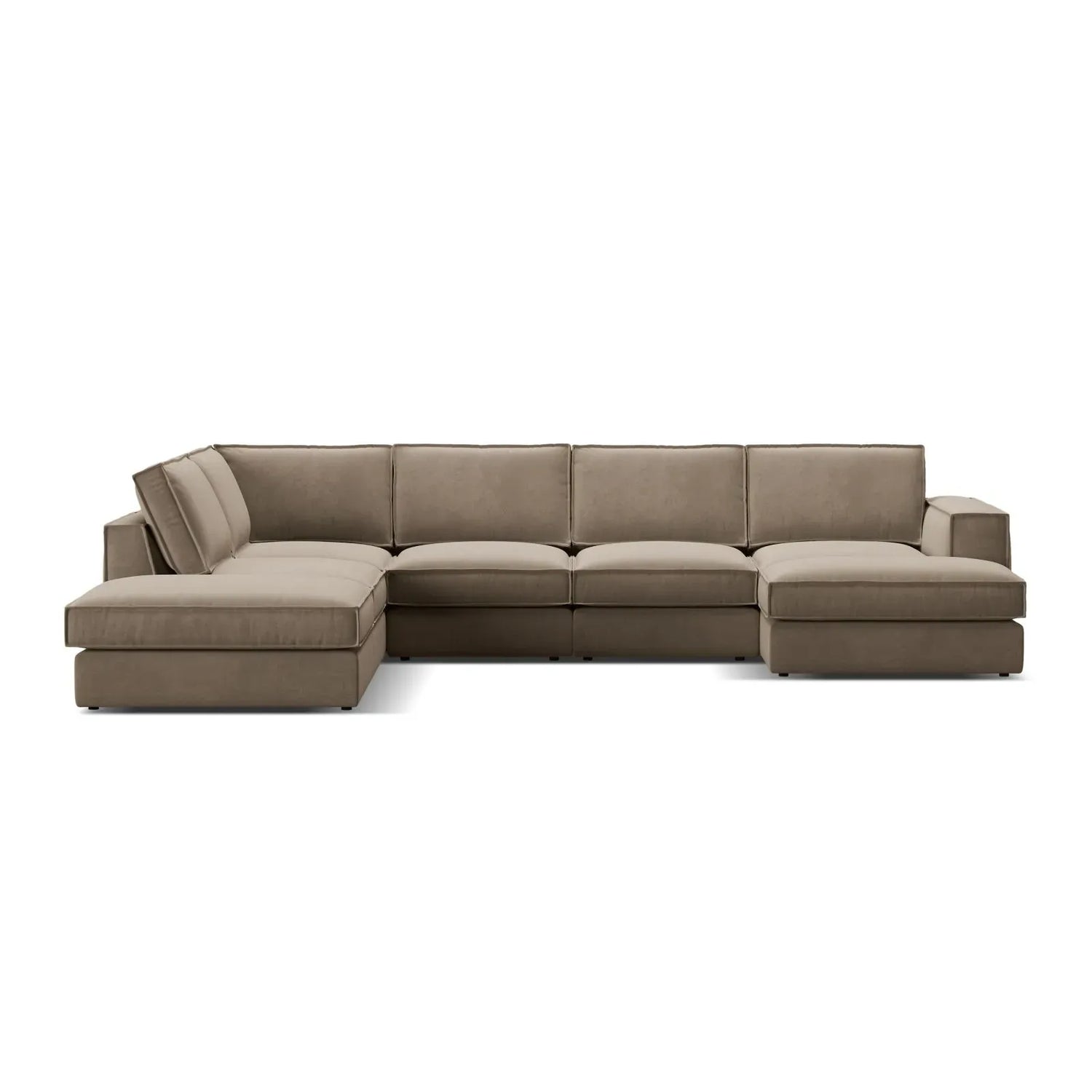 Pola 5-Sitzer Panorama Ecksofa, Linke Seite, aus Samt oder Strukturstoff, 362x259 cm - ZEN ZONE Furniture