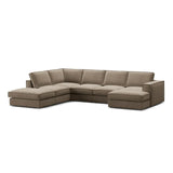 Pola 5-Sitzer Panorama Ecksofa, Linke Seite, aus Samt oder Strukturstoff, 362x259 cm - ZEN ZONE Furniture