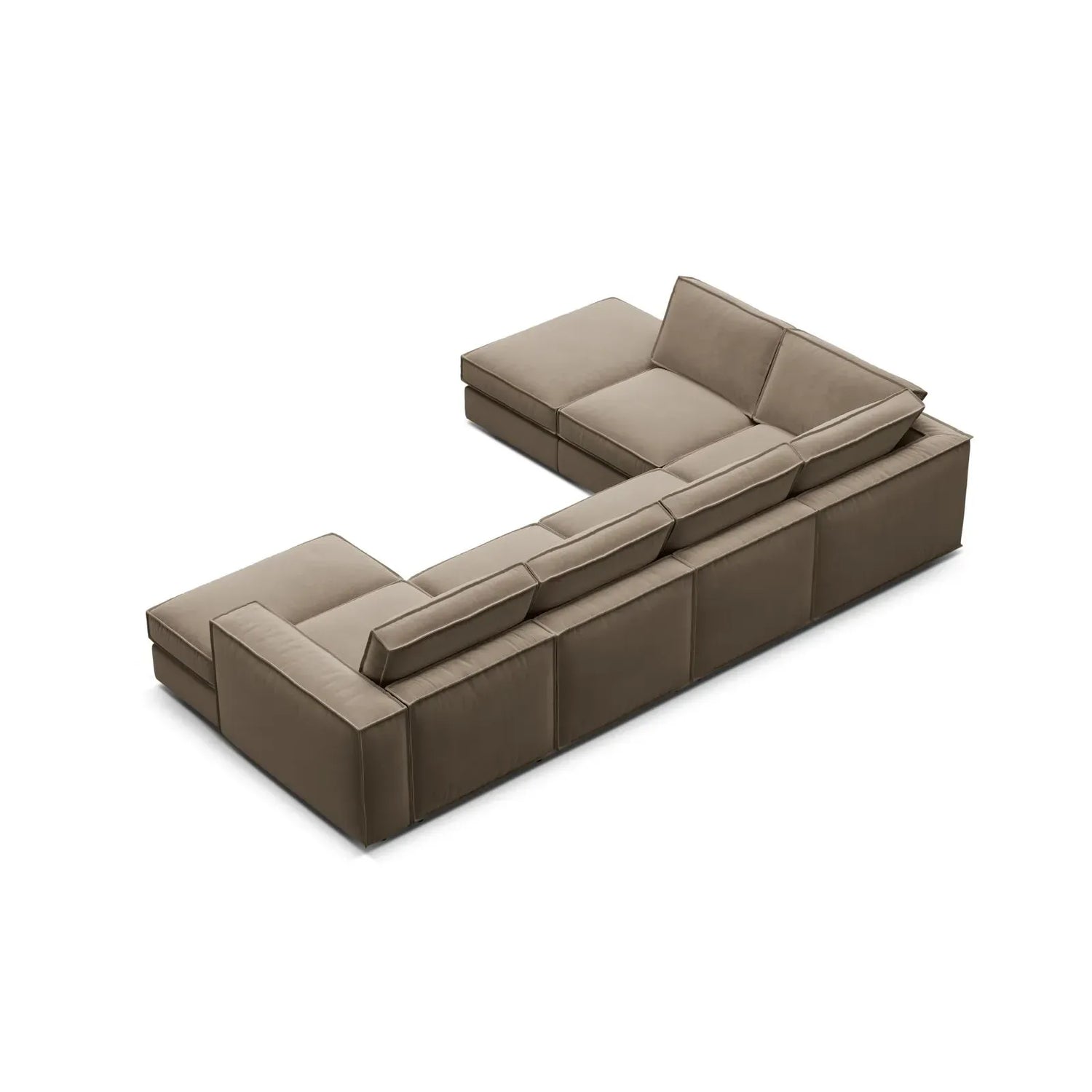 Pola 5-Sitzer Panorama Ecksofa, Linke Seite, aus Samt oder Strukturstoff, 362x259 cm - ZEN ZONE Furniture