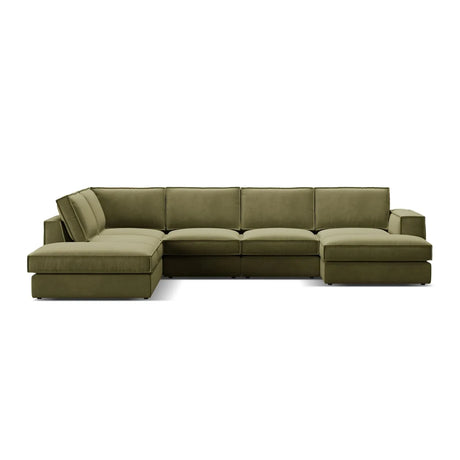 Pola 5-Sitzer Panorama Ecksofa, Linke Seite, aus Samt oder Strukturstoff, 362x259 cm - ZEN ZONE Furniture