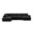 Pola 5-Sitzer Panorama Ecksofa, Linke Seite, aus Samt oder Strukturstoff, 362x259 cm - ZEN ZONE Furniture