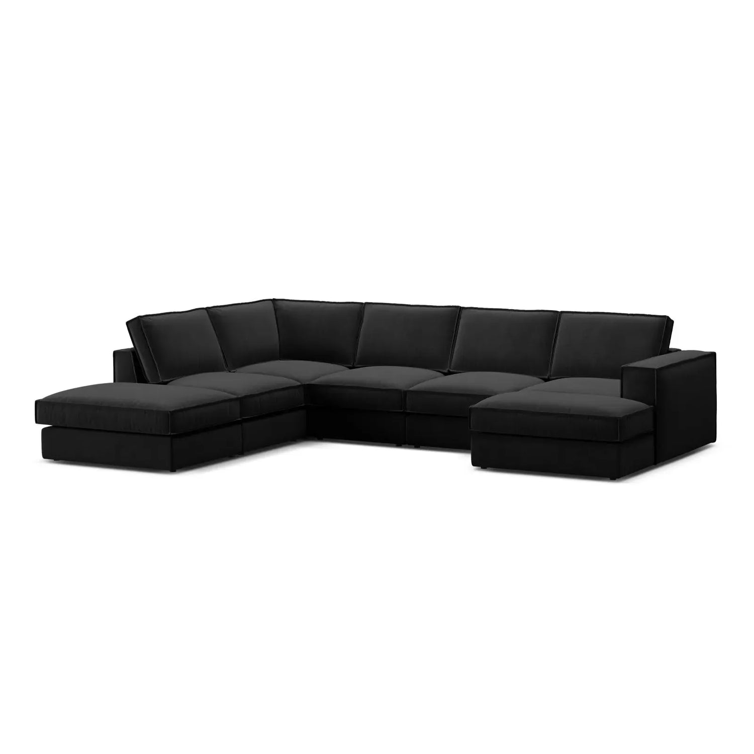 Pola 5-Sitzer Panorama Ecksofa, Linke Seite, aus Samt oder Strukturstoff, 362x259 cm - ZEN ZONE Furniture