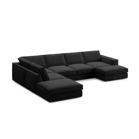 Pola 5-Sitzer Panorama Ecksofa, Linke Seite, aus Samt oder Strukturstoff, 362x259 cm - ZEN ZONE Furniture
