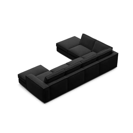 Pola 5-Sitzer Panorama Ecksofa, Linke Seite, aus Samt oder Strukturstoff, 362x259 cm - ZEN ZONE Furniture