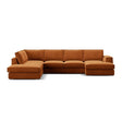 Pola 5-Sitzer Panorama Ecksofa, Linke Seite, aus Samt oder Strukturstoff, 362x259 cm - ZEN ZONE Furniture