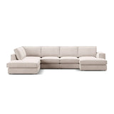 Pola 5-Sitzer Panorama Ecksofa, Linke Seite, aus Samt oder Strukturstoff, 362x259 cm - ZEN ZONE Furniture
