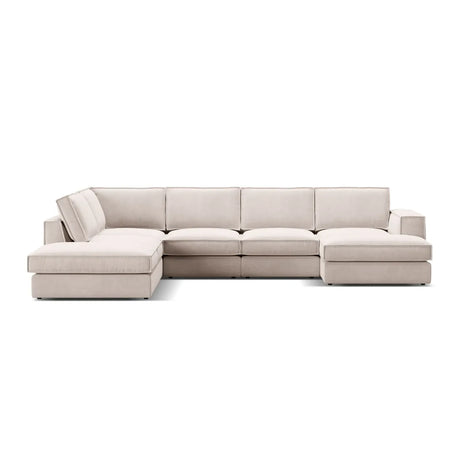Pola 5-Sitzer Panorama Ecksofa, Linke Seite, aus Samt oder Strukturstoff, 362x259 cm - ZEN ZONE Furniture