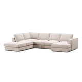 Pola 5-Sitzer Panorama Ecksofa, Linke Seite, aus Samt oder Strukturstoff, 362x259 cm - ZEN ZONE Furniture