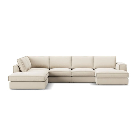 Pola 5-Sitzer Panorama Ecksofa, Linke Seite, aus Samt oder Strukturstoff, 362x259 cm - ZEN ZONE Furniture