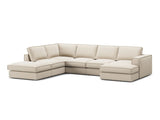 Pola 5-Sitzer Panorama Ecksofa, Linke Seite, aus Strukturierter Stoff in Beige (BABEL TOFFEE), 362x259 cm von Micadoni – Bild 3