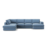 Pola 5-Sitzer Panorama Ecksofa, Linke Seite, aus Samt oder Strukturstoff, 362x259 cm - ZEN ZONE Furniture
