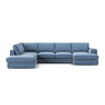 Pola 5-Sitzer Panorama Ecksofa, Linke Seite, aus Samt oder Strukturstoff, 362x259 cm - ZEN ZONE Furniture