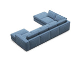 Pola 5-Sitzer Panorama Ecksofa, Linke Seite, aus Strukturierter Stoff in Dunkelblau (BABEL BLUE), 362x259 cm von Micadoni – Bild 5