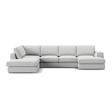 Pola 5-Sitzer Panorama Ecksofa, Linke Seite, aus Samt oder Strukturstoff, 362x259 cm - ZEN ZONE Furniture