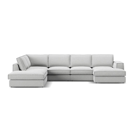 Pola 5-Sitzer Panorama Ecksofa, Linke Seite, aus Samt oder Strukturstoff, 362x259 cm - ZEN ZONE Furniture