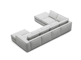 Pola 5-Sitzer Panorama Ecksofa, Linke Seite, aus Strukturierter Stoff in Hellgrau (BABEL LIGHT GREY), 362x259 cm von Micadoni – Bild 5