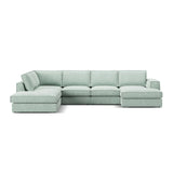 Pola 5-Sitzer Panorama Ecksofa, Linke Seite, aus Samt oder Strukturstoff, 362x259 cm - ZEN ZONE Furniture