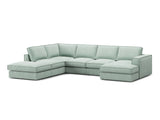 Pola 5-Sitzer Panorama Ecksofa, Linke Seite, aus Strukturierter Stoff in Minze (BABEL SAFIRA), 362x259 cm von Micadoni – Bild 3