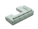 Pola 5-Sitzer Panorama Ecksofa, Linke Seite, aus Strukturierter Stoff in Minze (BABEL SAFIRA), 362x259 cm von Micadoni – Bild 5