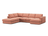 Pola 5-Sitzer Panorama Ecksofa, Linke Seite, aus Strukturierter Stoff in Red (BABEL RED), 362x259 cm von Micadoni – Bild 3