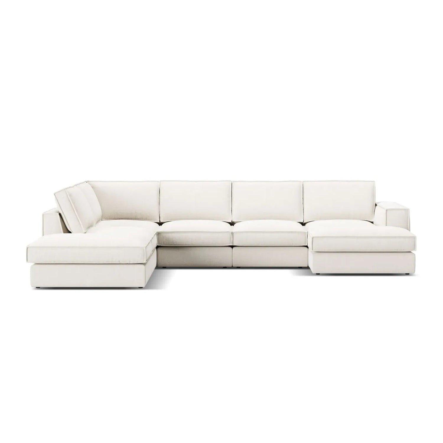 Pola 5-Sitzer Panorama Ecksofa, Linke Seite, aus Samt oder Strukturstoff, 362x259 cm - ZEN ZONE Furniture