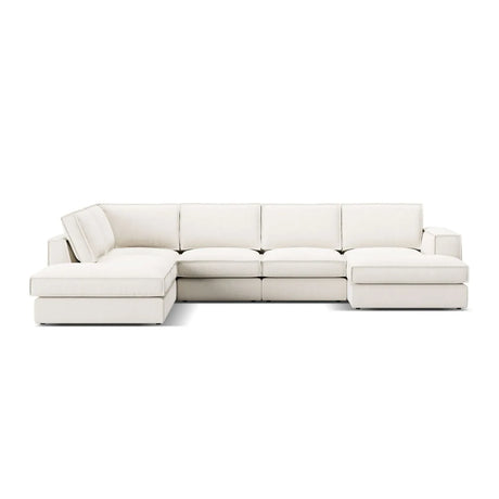Pola 5-Sitzer Panorama Ecksofa, Linke Seite, aus Samt oder Strukturstoff, 362x259 cm - ZEN ZONE Furniture