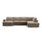 Pola 5-Sitzer Panorama Ecksofa, Rechte Seite, aus Samt in Beige (Salvador 1), 362x259 cm - ZEN ZONE Furniture