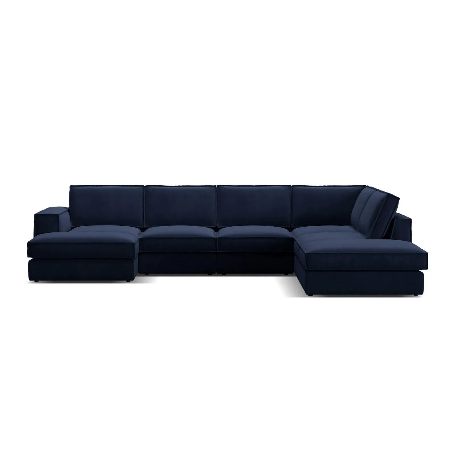 Pola 5-Sitzer Panorama Ecksofa, Rechte Seite, aus Samt in Beige (Salvador 1), 362x259 cm - ZEN ZONE Furniture