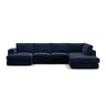Pola 5-Sitzer Panorama Ecksofa, Rechte Seite, aus Samt in Beige (Salvador 1), 362x259 cm - ZEN ZONE Furniture