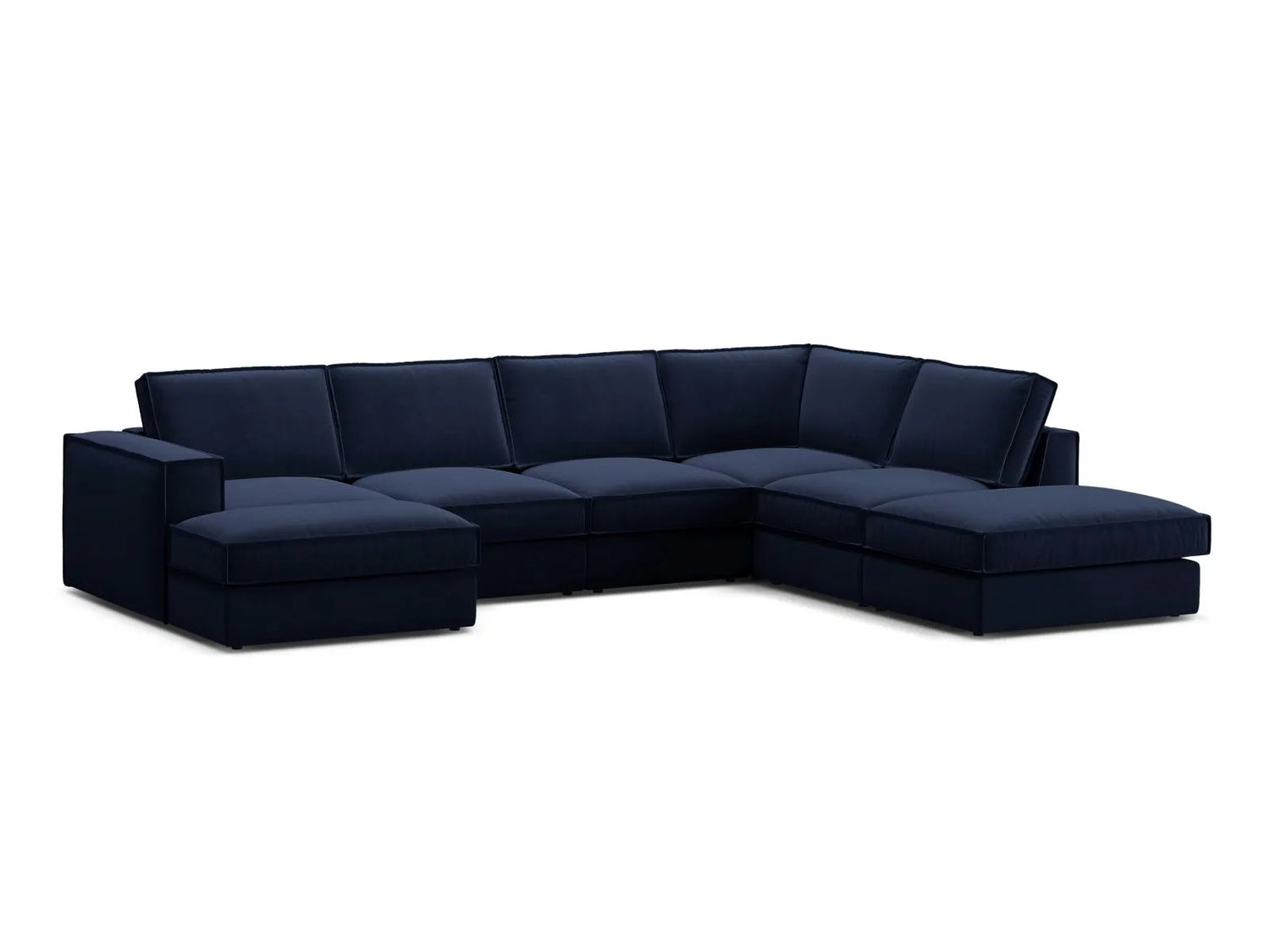 Pola 5-Sitzer Panorama Ecksofa, Rechte Seite, aus Samt in Königsblau (Salvador 5), 362x259 cm von Micadoni – Bild 3