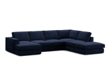 Pola 5-Sitzer Panorama Ecksofa, Rechte Seite, aus Samt in Königsblau (Salvador 5), 362x259 cm von Micadoni – Bild 3