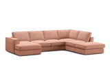 Pola 5-Sitzer Panorama Ecksofa, Rechte Seite, aus Samt in Rosa (Salvador 11), 362x259 cm von Micadoni – Bild 3