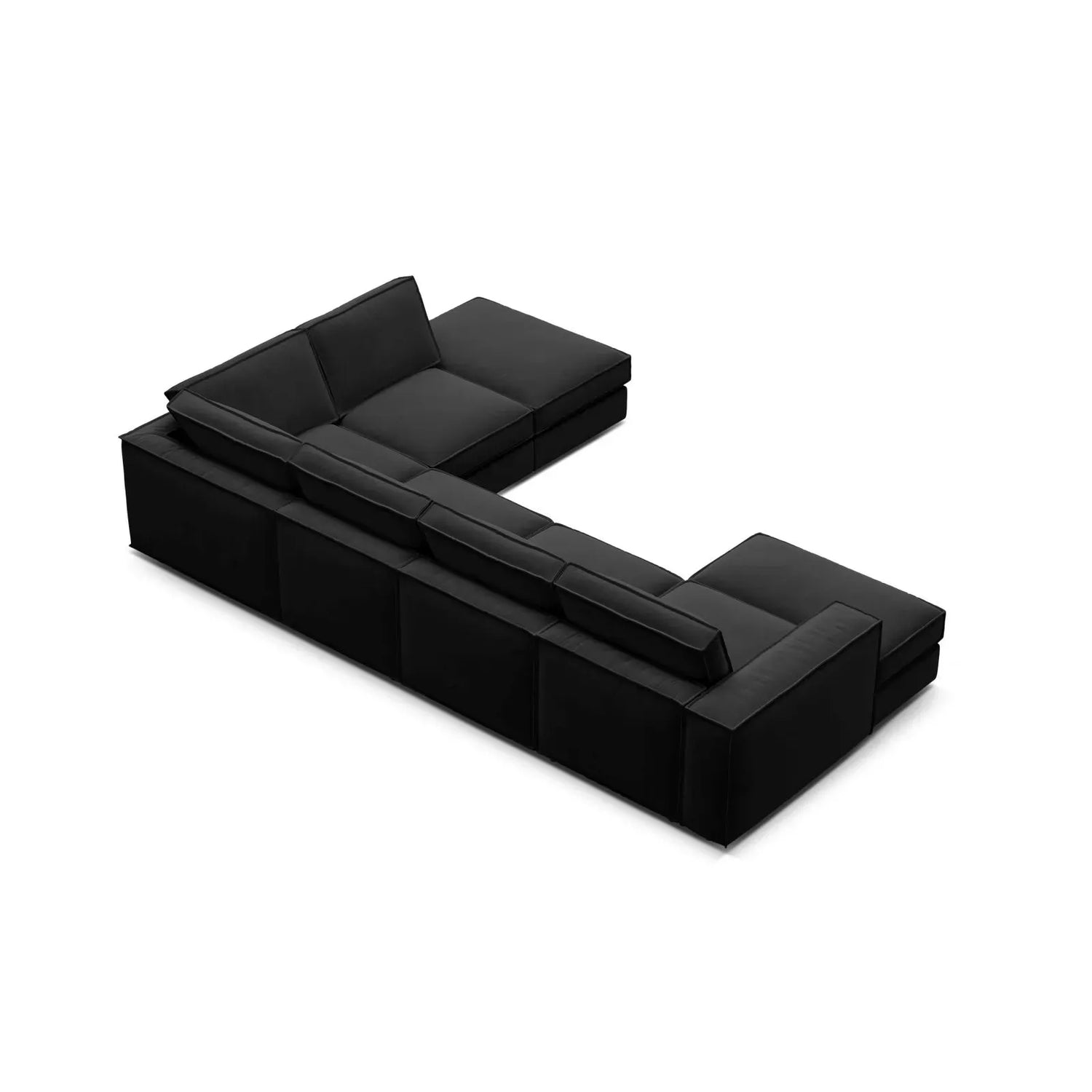 Pola 5-Sitzer Panorama Ecksofa, Rechte Seite, aus Samt in Beige (Salvador 1), 362x259 cm - ZEN ZONE Furniture