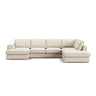 Pola 5-Sitzer Panorama Ecksofa, Rechte Seite, aus Samt in Beige (Salvador 1), 362x259 cm - ZEN ZONE Furniture