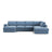 Pola 5-Sitzer Panorama Ecksofa, Rechte Seite, aus Samt in Beige (Salvador 1), 362x259 cm - ZEN ZONE Furniture