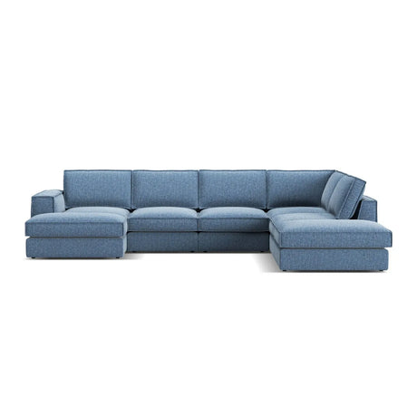 Pola 5-Sitzer Panorama Ecksofa, Rechte Seite, aus Samt in Beige (Salvador 1), 362x259 cm - ZEN ZONE Furniture