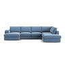 Pola 5-Sitzer Panorama Ecksofa, Rechte Seite, aus Samt in Beige (Salvador 1), 362x259 cm - ZEN ZONE Furniture