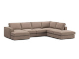 Pola 5-Sitzer Panorama Ecksofa, Rechte Seite, aus Strukturierter Stoff in Hellbraun (BABEL TAUPE), 362x259 cm von Micadoni – Bild 3