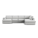 Pola 5-Sitzer Panorama Ecksofa, Rechte Seite, aus Samt in Beige (Salvador 1), 362x259 cm - ZEN ZONE Furniture