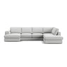 Pola 5-Sitzer Panorama Ecksofa, Rechte Seite, aus Samt in Beige (Salvador 1), 362x259 cm - ZEN ZONE Furniture