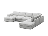 Pola 5-Sitzer Panorama Ecksofa, Rechte Seite, aus Strukturierter Stoff in Hellgrau (BABEL LIGHT GREY), 362x259 cm von Micadoni – Bild 4