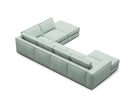 Pola 5-Sitzer Panorama Ecksofa, Rechte Seite, aus Strukturierter Stoff in Minze (BABEL SAFIRA), 362x259 cm von Micadoni – Bild 5
