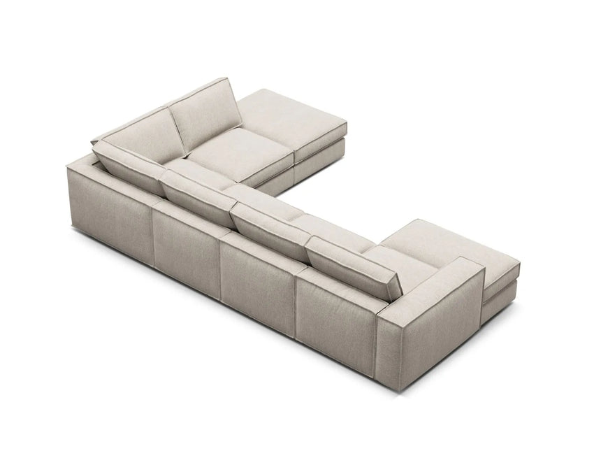 Pola 5-Sitzer Panorama Ecksofa, Rechte Seite, aus Strukturierter Stoff in Sand (BABEL SAND), 362x259 cm von Micadoni – Bild 5