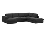 Pola 5-Sitzer Panorama Ecksofa, Rechte Seite, aus Strukturierter Stoff in Schwarz (BABEL BLACK), 362x259 cm von Micadoni – Bild 3