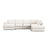 Pola 5-Sitzer Panorama Ecksofa, Rechte Seite, aus Samt in Beige (Salvador 1), 362x259 cm - ZEN ZONE Furniture