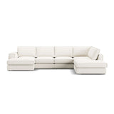 Pola 5-Sitzer Panorama Ecksofa, Rechte Seite, aus Samt in Beige (Salvador 1), 362x259 cm - ZEN ZONE Furniture