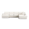 Pola 5-Sitzer Panorama Ecksofa, Rechte Seite, aus Samt in Beige (Salvador 1), 362x259 cm - ZEN ZONE Furniture