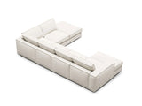 Pola 5-Sitzer Panorama Ecksofa, Rechte Seite, aus Strukturierter Stoff in Weiß (BABEL WHITE), 362x259 cm von Micadoni – Bild 5